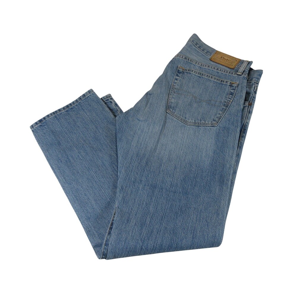 Polo Ralph Lauren Mens Jeans‎ Hampton 34 x 32 Relaxed Blue 100% Cotton Pocket